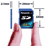 На карточку такого размера (масштаб 1:1) объемом 256 Мбайт можно переписать до 40 песен или примерно четыре стандартных звуковых компакт-диска.
